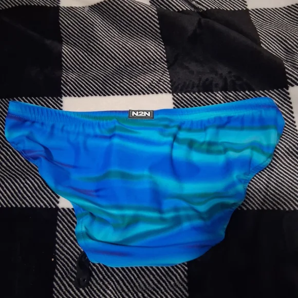 Men's Blue Swim Trunks - Picture 4 of 6